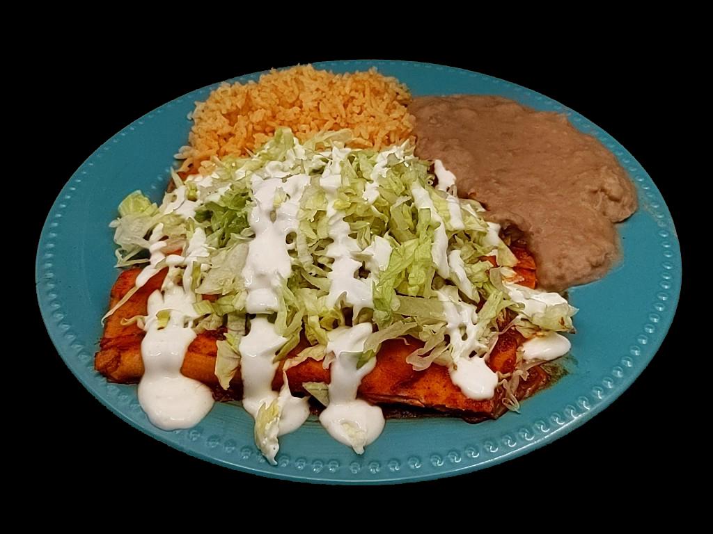 #5 Enchiladas Rice & Beans