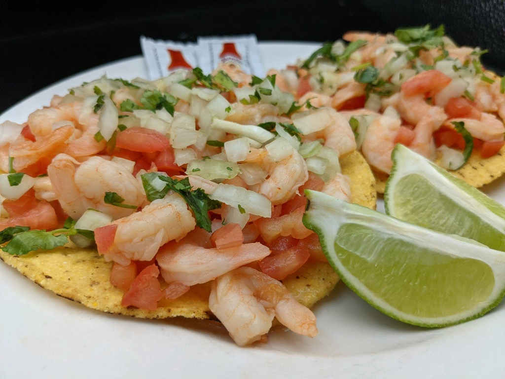 #9 Two Tostadas Shrimp Ceviche